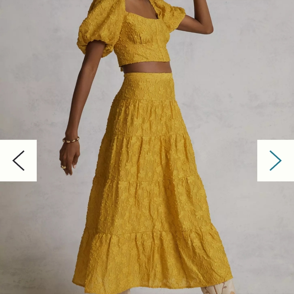 Anthropologie floral pattern two piece skirt set NWT size 6